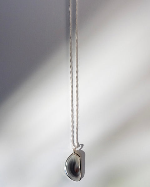 Corolla Necklace in Botswana Agate and Sterling Silver