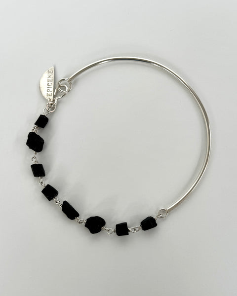 Gemini Collar in Silver and Black Tourmaline