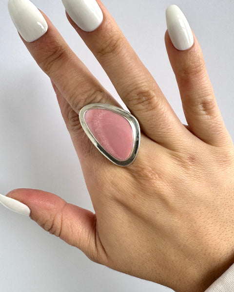 Abstract Australian Pink Opal Ring
