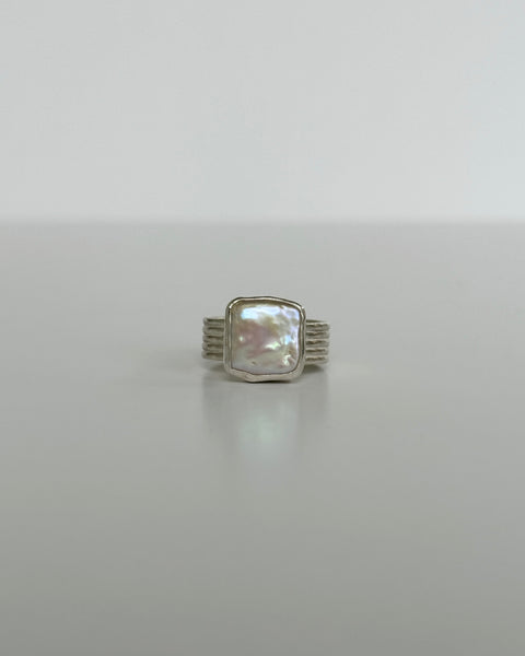Squared Freshwater Pearl Ring
