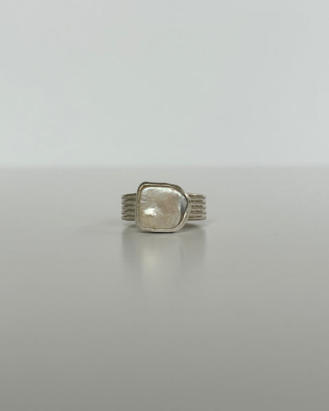 Squared Freshwater Pearl Ring