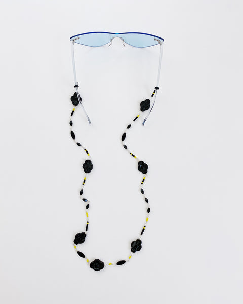 Black Flower Eyewear Strap