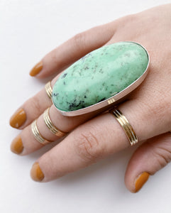 Green Jasper Statement Ring