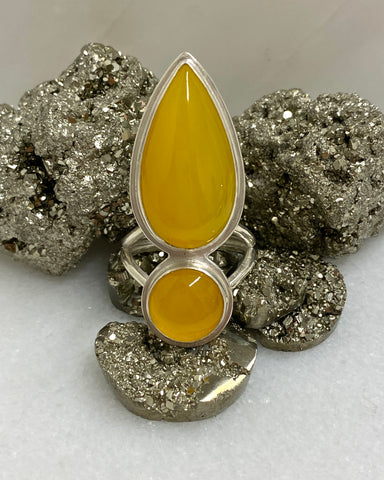 Yellow Agate Statement Ring