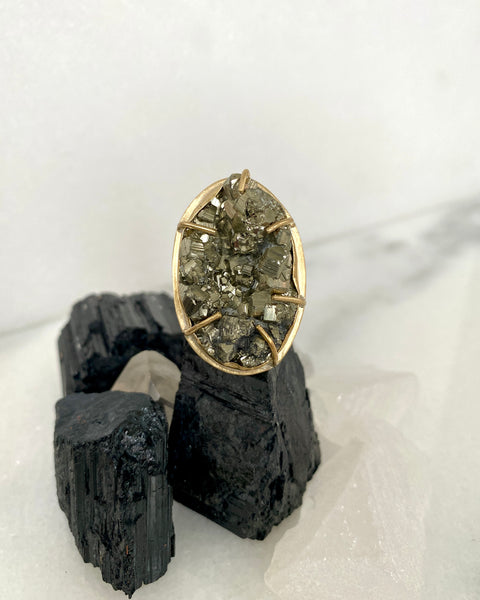 Chunky Pyrite Ring