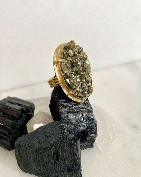 Chunky Pyrite Ring