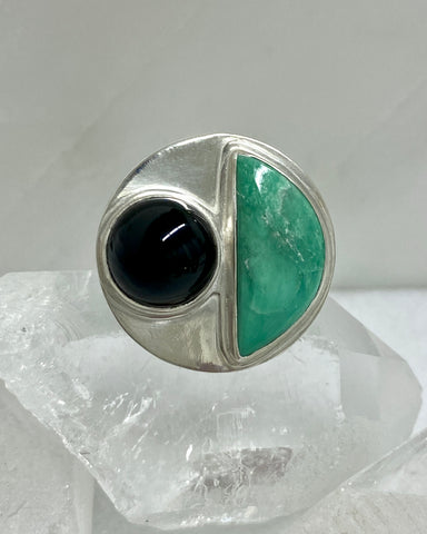 Variscite and Onyx Ring
