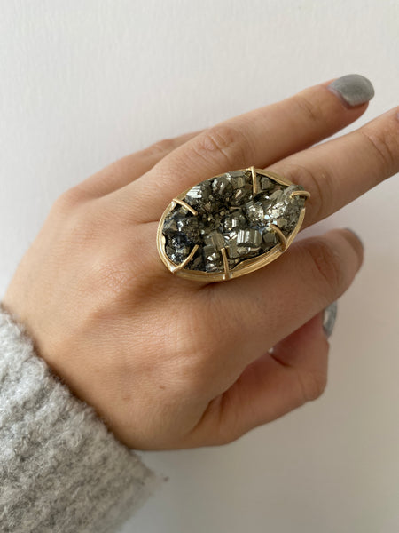 Chunky Pyrite Ring