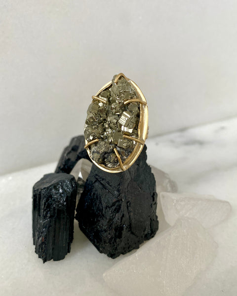 Chunky Pyrite Ring