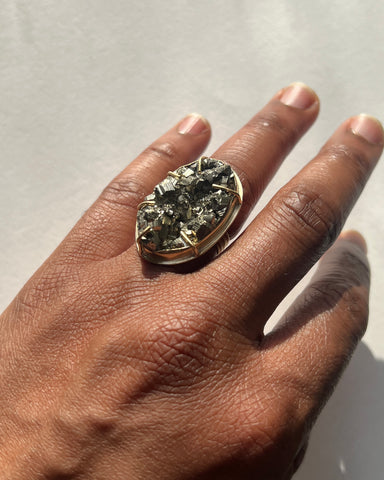 Chunky Pyrite Ring