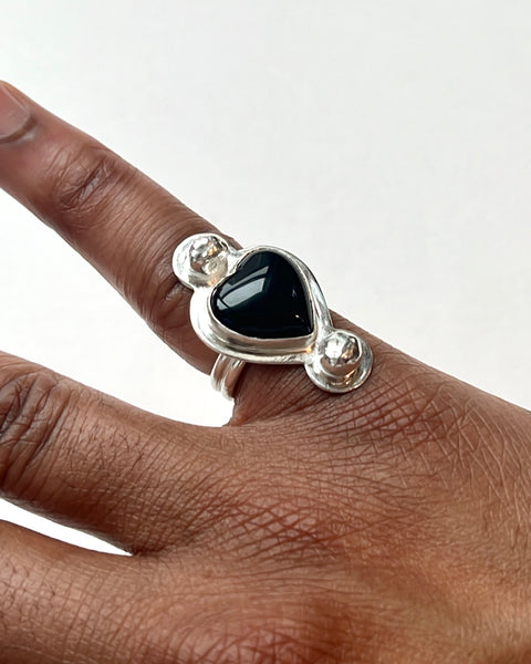 Onyx Heart Ring