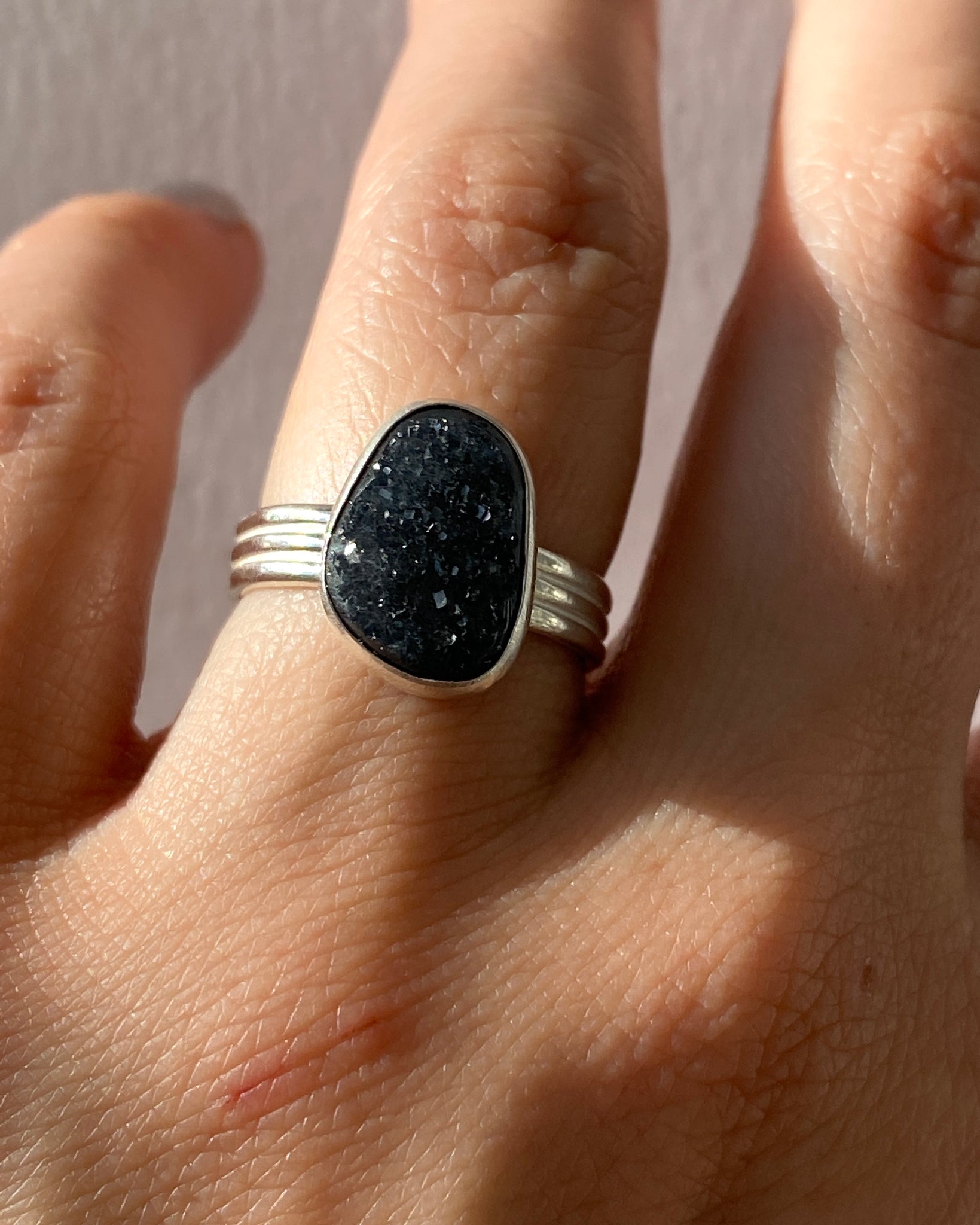 Abstract Druzy Ring