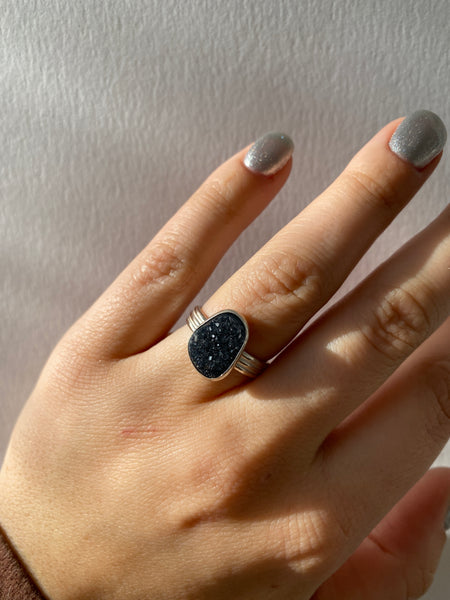 Abstract Druzy Ring