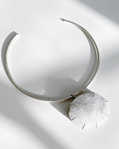 Druzy Statement Collar in Silver