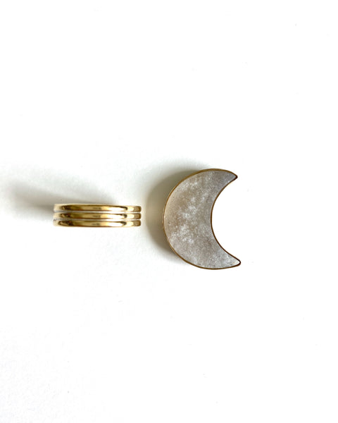 Druzy Moon Ring